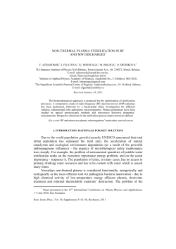 NON-THERMAL PLASMA STERILIZATION IN RF AND MW