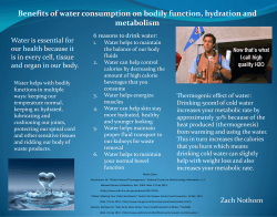 Benefits of water consumption on bodily function, hydration and