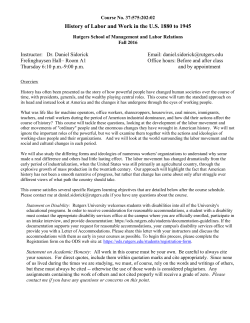 Syllabus - (SMLR), Rutgers