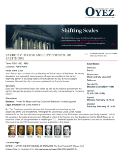 Barron v. Mayor and City Council of Baltimore | The Oyez Project at