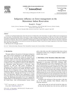 Indigenous influence on forest management on the Menominee