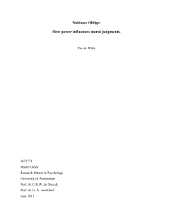 Noblesse Oblige: How power influences moral