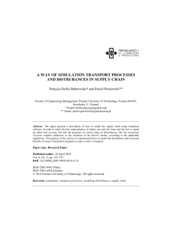 a way of simulation transport processes and distrubances in supply