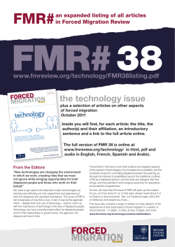 the technology issue - Forced Migration Review
