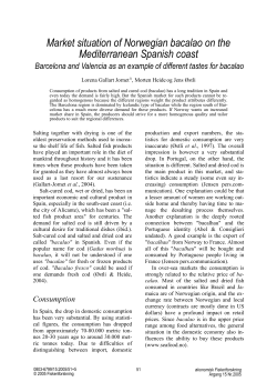 Market situation of Norwegian bacalao on the Mediterranean
