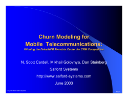 Churn Modeling for Mobile Telecommunications