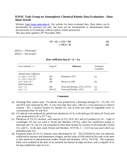 Data Sheet SOx49 - IUPAC Task Group on Atmospheric Chemical