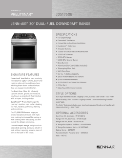 JENN-AIR&reg; 30" DUAL-FUEL DOWNDRAFT RANGE PRELIMINARY