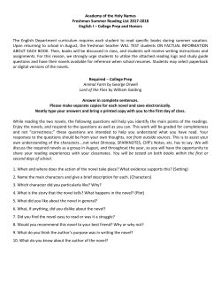 College Prep and Honors The English Department cu