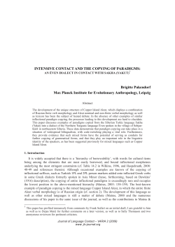 Intensive Contact and the Copying of Paradigms