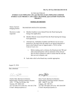 File No. OF-Fac-Oil-E266-2014-01 02 IN THE MATTER OF ENERGY