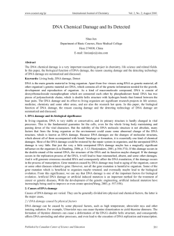 DNA Chemical Damage and Its Detected
