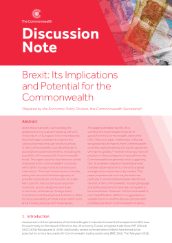 Brexit: Its Implications and Potential for the Commonwealth