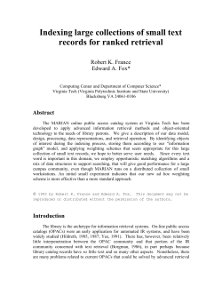 Indexing large collections of small text records for ranked retrieval