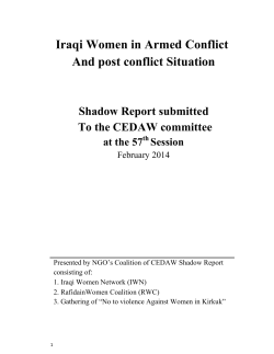 Iraqi Women in Armed Conflict And post conflict Situation