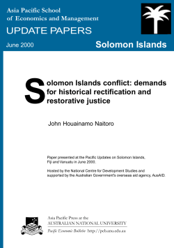 Solomon Islands conflict: demands for historical