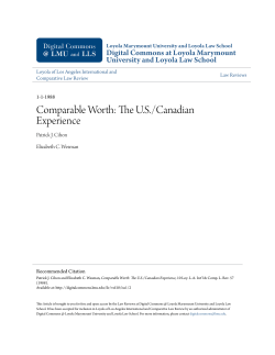 Comparable Worth: The US/Canadian Experience
