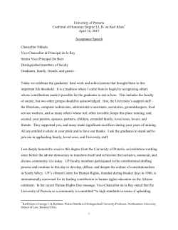 Prof Karl E Klare - University of Pretoria