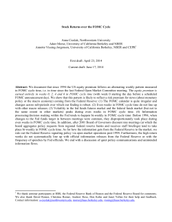 Stock Returns over the FOMC Cycle Anna Cieslak, Northwestern
