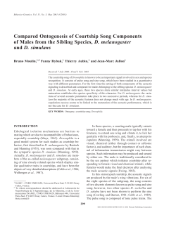 Compared Ontogenesis of Courtship Song Components of Males
