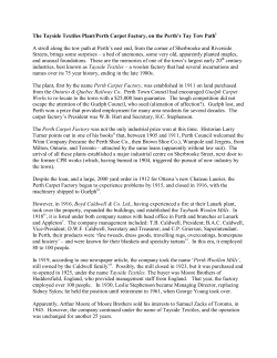 The Tay Textiles Plant - Perth Historical Society