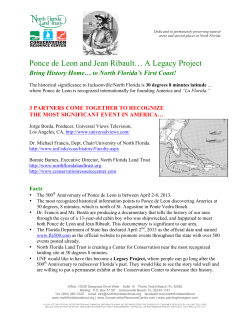 Ponce de Leon and Jean Ribault… A Legacy Project