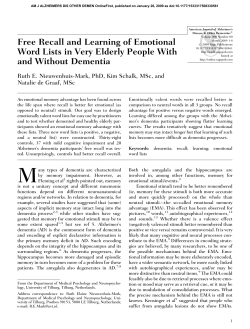 Free Recall and Learning of Emotional Word