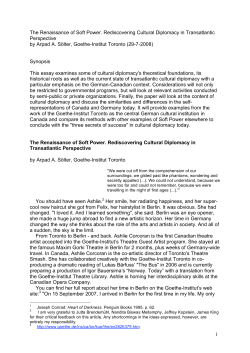 The Renaissance of Soft Power. Rediscovering Cultural Diplomacy