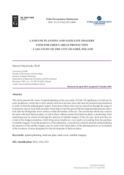 LAND-USE PLANNING AND SATELLITE IMAGERY USED FOR