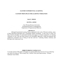 EASTERN EXPERIENTIAL LEARNING: EASTERN PRINCIPLES