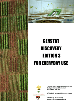 Genstat Discovery Edition for everyday use. ICRAF