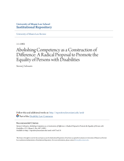 Abolishing Competency as a Construction of Difference: A Radical