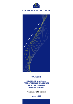 TARGET Minimum common performance features of RTGS systems
