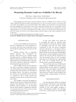 Measuring Dynamic Loads on a Foldable City Bicycle