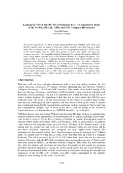 Looking Up &mdash;Hard Words&ldquo; for a Production Test: A Comparative