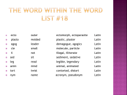 The Word Within the Word List #3