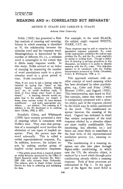 MEANING AND m: CORRELATED BUT SEPARATE1