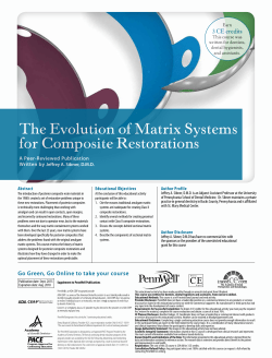 The Evolution of Matrix Systems for Composite Restorations