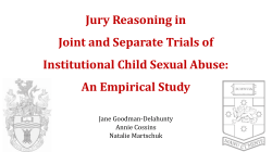 Jury reasoning in joint trials of institutional child sexual abuse