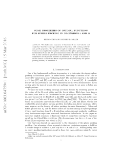 Some properties of optimal functions for sphere packing in