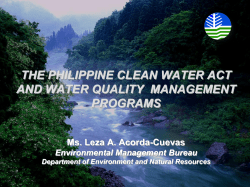the philippine clean water act and water quality