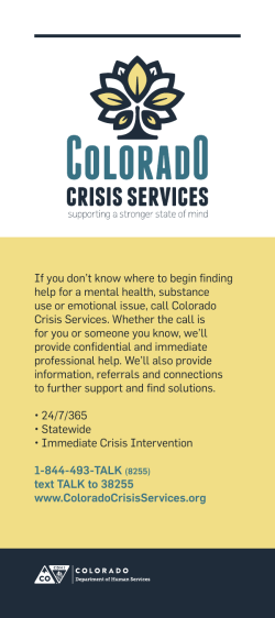 Rack Card - Colorado Crisis Services