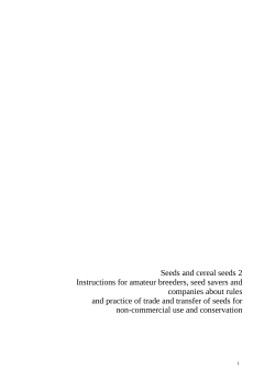 Seeds and cereal seeds 2 Instructions for amateur