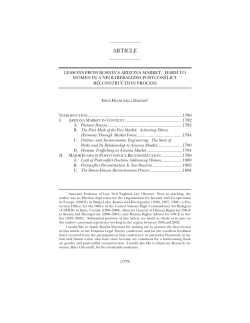 Lessons from Bosnia`s Arizona Market: Harm to Women in a