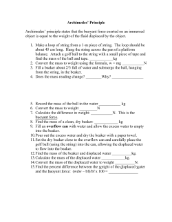 Archimedes` Principle - Clayton State University