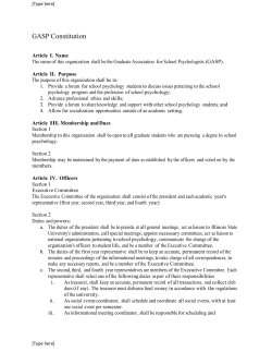 GASP Constitution - Illinois State University Department of Psychology