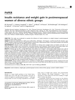 PAPER Insulin resistance and weight gain in