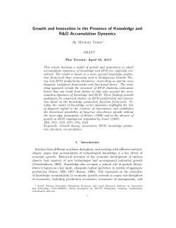 Growth and Innovation in the Presence of Knowledge - unu
