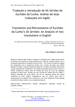 Tradu&ccedil;&atilde;o e retradu&ccedil;&atilde;o de Os Sert&otilde;es de Euclides