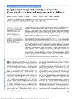 Longitudinal Change and Stability of Refractive, Keratometric, and